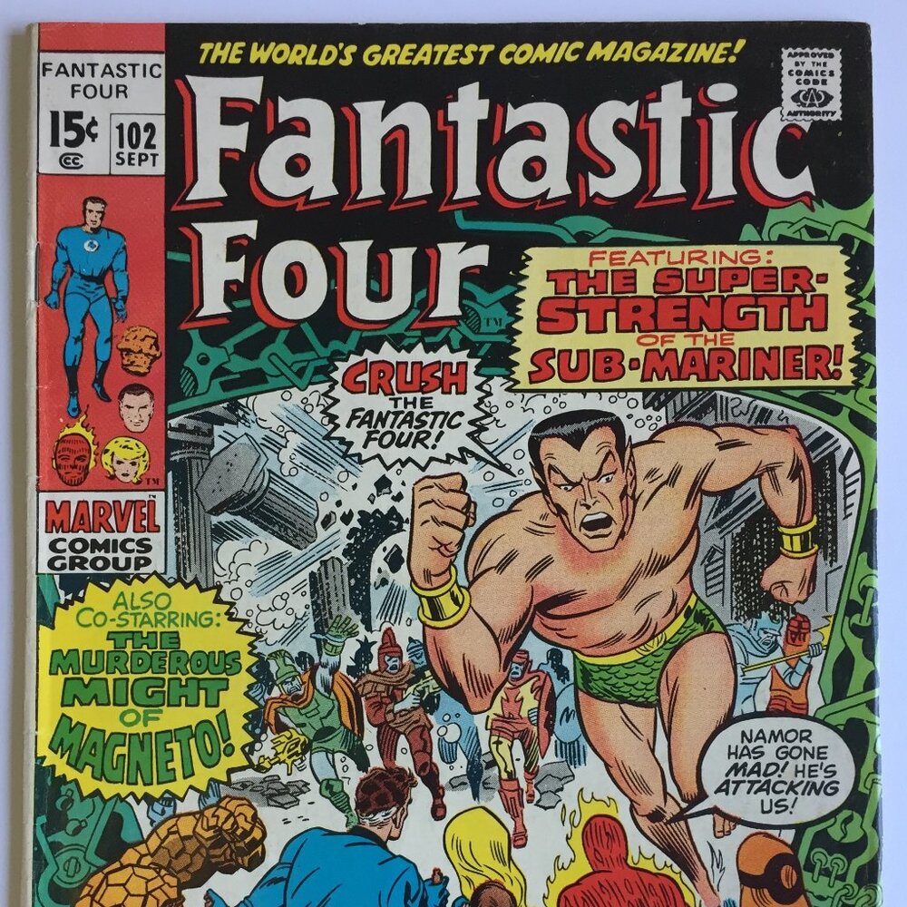 Fantastic Four #102 (Sep 1970, Marvel) Co-starring Magneto!